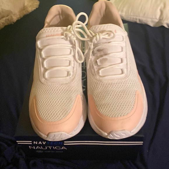 Nautica Shoes - White and pink mesh nautical sneakers cutsy